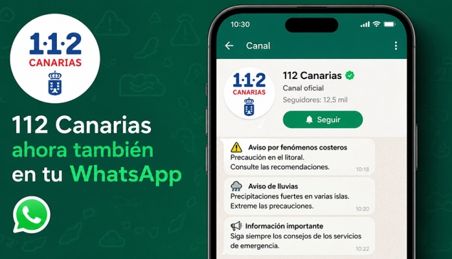 112 Canarias lanceert WhatsApp-dienst voor nood- en weerswaarschuwingen